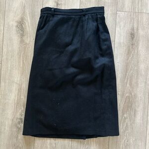 Vintage Fundamental Things Blk Wool‎ Pencil Skirt Size 8 Petite